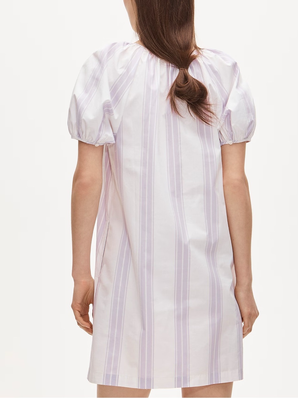 J. Crew Lilac Striped Puff-Sleeve Mini Dress - Picture 4 of 4